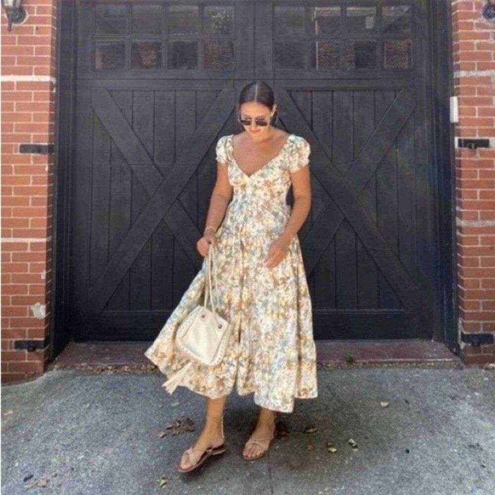 Danielle Bernstein Printed Poplin Floral Midi Dress Plus Size 3X NWT Cotton